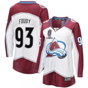 Jean-Luc Foudy Colorado Avalanche Fanatics Branded Women's Breakaway Away 2022 Stanley Cup Champions Jersey (White)