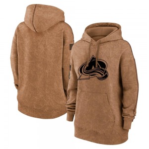 Colorado Avalanche Women's 2023 Salute to Service Pullover Hoodie (Brown)