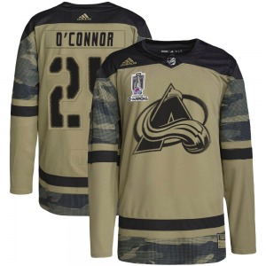 Logan O'Connor Colorado Avalanche Adidas Authentic Military Appreciation Practice 2022 Stanley Cup Champions Jersey (Camo)