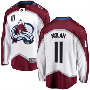Owen Nolan Colorado Avalanche Fanatics Branded Youth Breakaway Away 2022 Stanley Cup Final Patch Jersey (White)