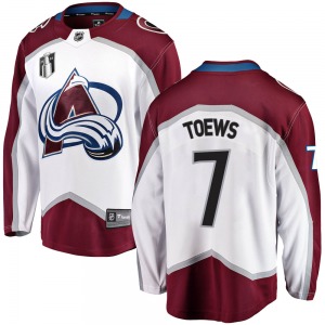 Devon Toews Colorado Avalanche Fanatics Branded Youth Breakaway Away 2022 Stanley Cup Final Patch Jersey (White)