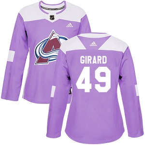 Samuel Girard Colorado Avalanche Adidas Women's Authentic Fights Cancer Practice Jersey (Purple)