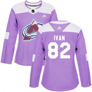 Ivan Ivan Colorado Avalanche Adidas Women's Authentic Fights Cancer Practice Jersey (Purple)