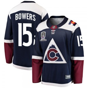 Shane Bowers Colorado Avalanche Fanatics Branded Youth Breakaway Alternate 2022 Stanley Cup Champions Jersey (Navy)