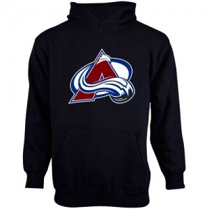 Colorado Avalanche Youth Old Time Hockey Big Logo Fleece Pullover Hoodie - Steel (Blue)